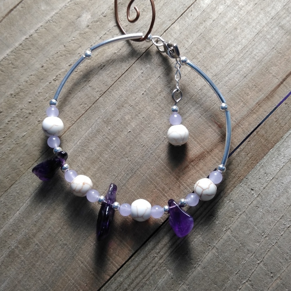 Ammathyst and Silver bracelet